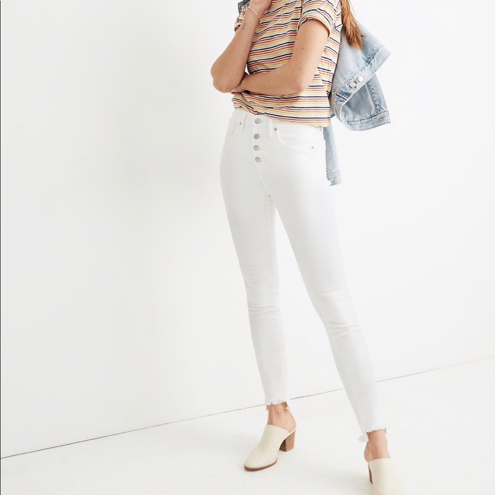 Madewell 10” High-Rise Skinny Jeans in Pure White